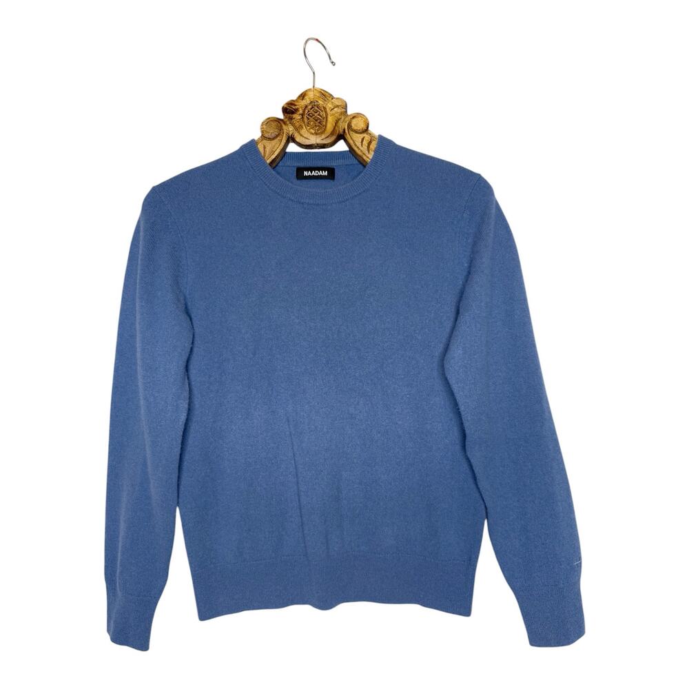 Naadam Mens Cashmere Sweater Crew Neck Blue Size Small